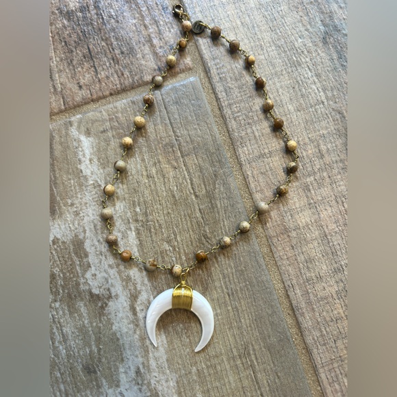 Raw & Rebellious Boho Layered Necklace Bundle– Crescent Moon, Beaded, Coin Charm - Picture 3 of 5